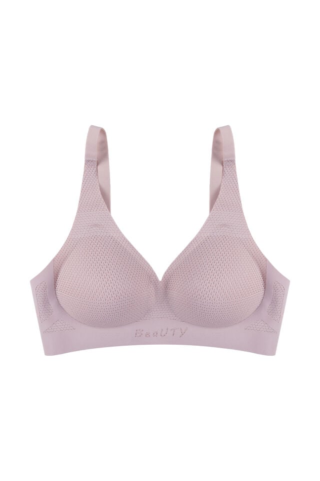 Balensiz Lazer Dikişsiz Nefes Aldıran Pedli Sütyen Pembe - 90B