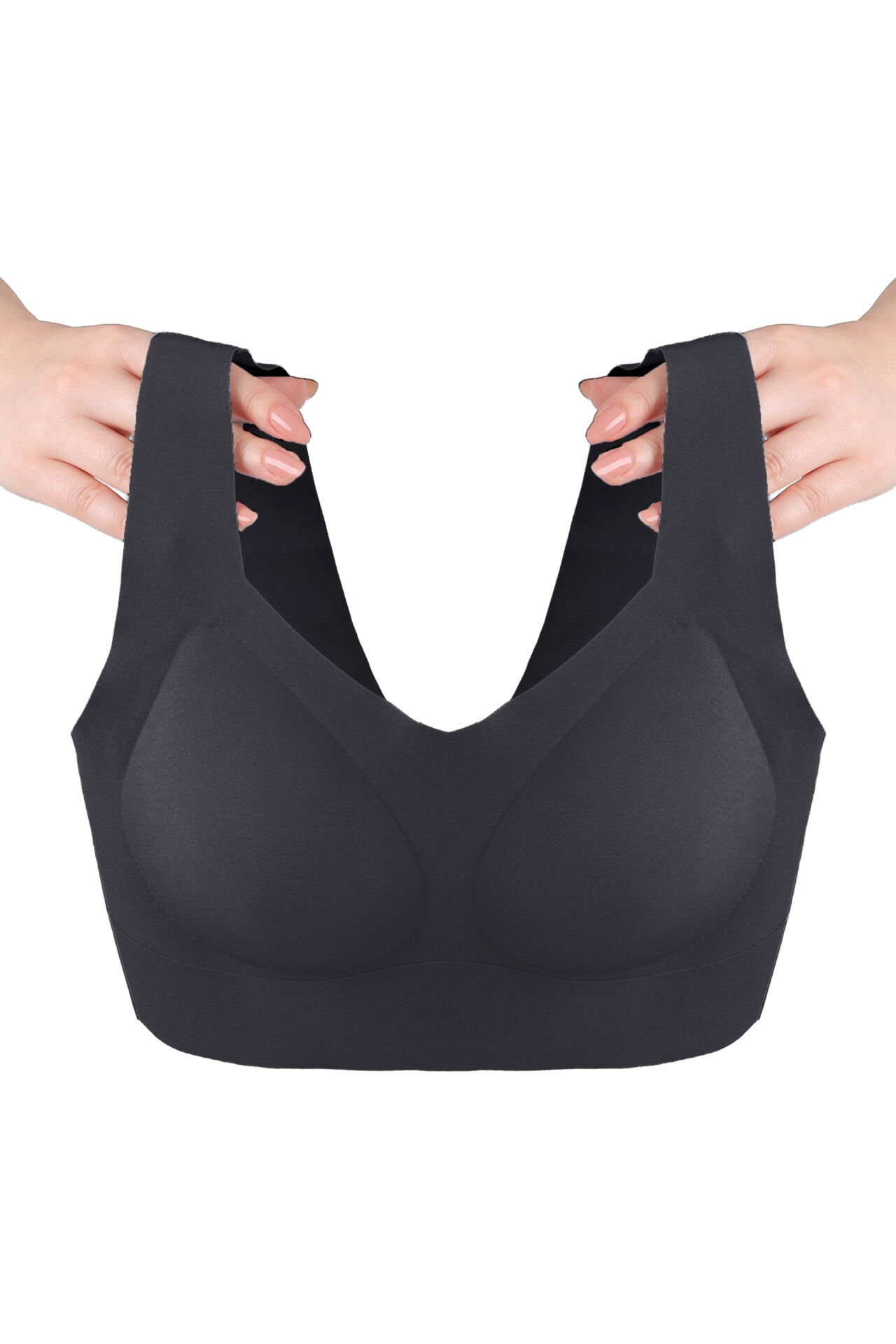 Kadın Dolgusuz Lez Dantelli Desteksiz Straplez Sütyen Siyah - 75B