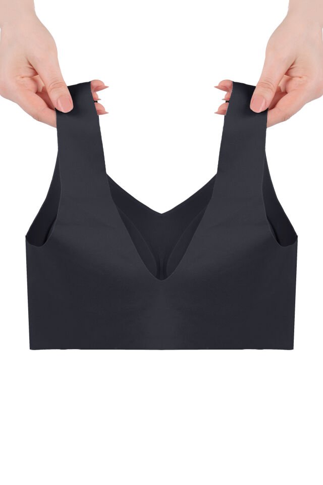 Kadın Dolgusuz Lez Dantelli Desteksiz Straplez Sütyen Siyah - 75B