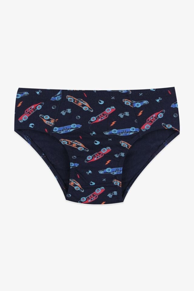 Erkek Çocuk 5'li Pamuklu Slip 3011-2 Arabalı Desen - 3-4 Yaş