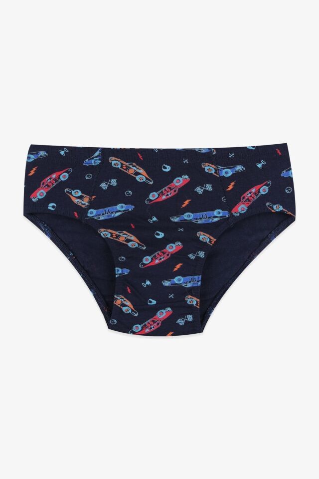 Erkek Çocuk 5'li Pamuklu Slip 3011-2 Arabalı Desen - 3-4 Yaş