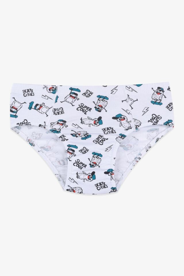 Erkek Çocuk 5'li Pamuklu Slip 3011-2 Arabalı Desen - 3-4 Yaş