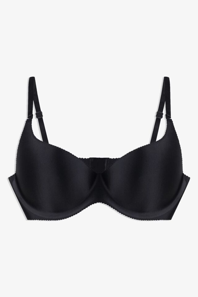 Kadın Seamless - Lazer Kesim Dikişsiz Push Up Ten Sütyen Siyah - 75B - Siyah - 75B