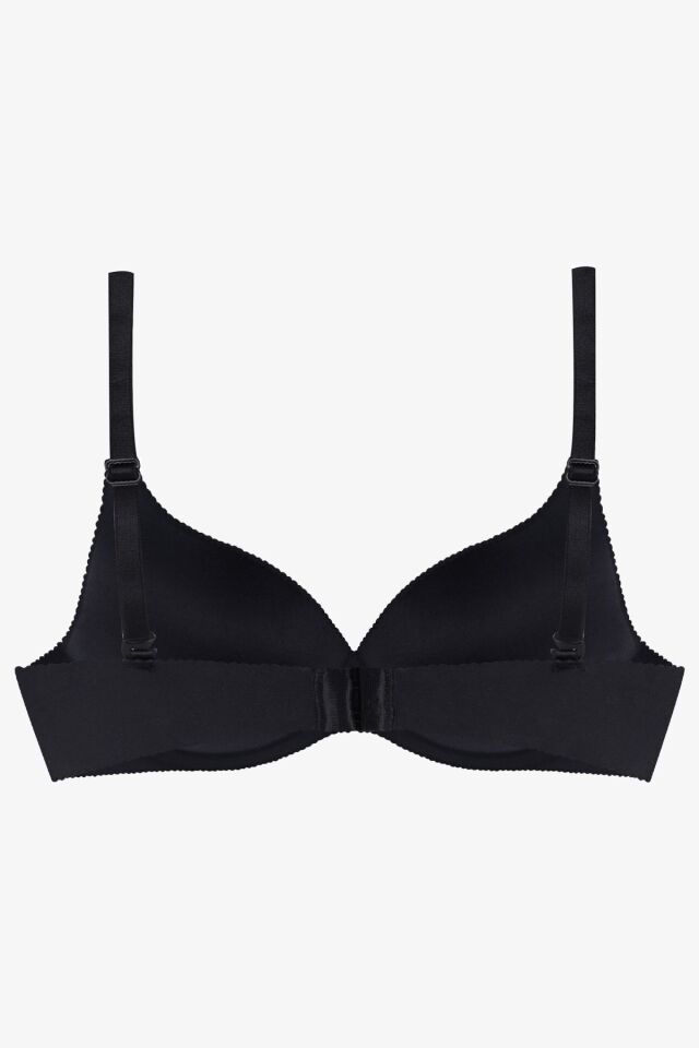 Kadın Seamless - Lazer Kesim Dikişsiz Push Up Ten Sütyen Siyah - 75B - Siyah - 75B