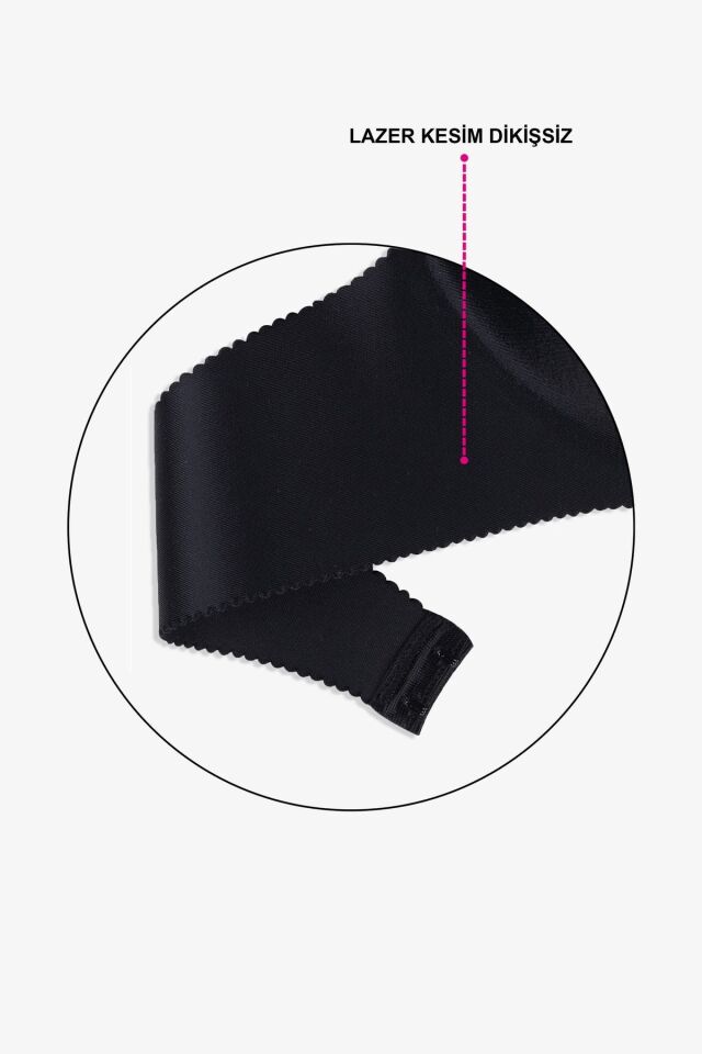 Kadın Seamless - Lazer Kesim Dikişsiz Push Up Ten Sütyen Siyah - 75B - Siyah - 75B