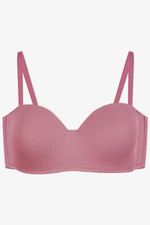 Kadın Dolgusuz Pamuklu Fitilli Straplez Sütyen 80574 Yavruağzı - 95B - 80574 Yavruağzı - 95B