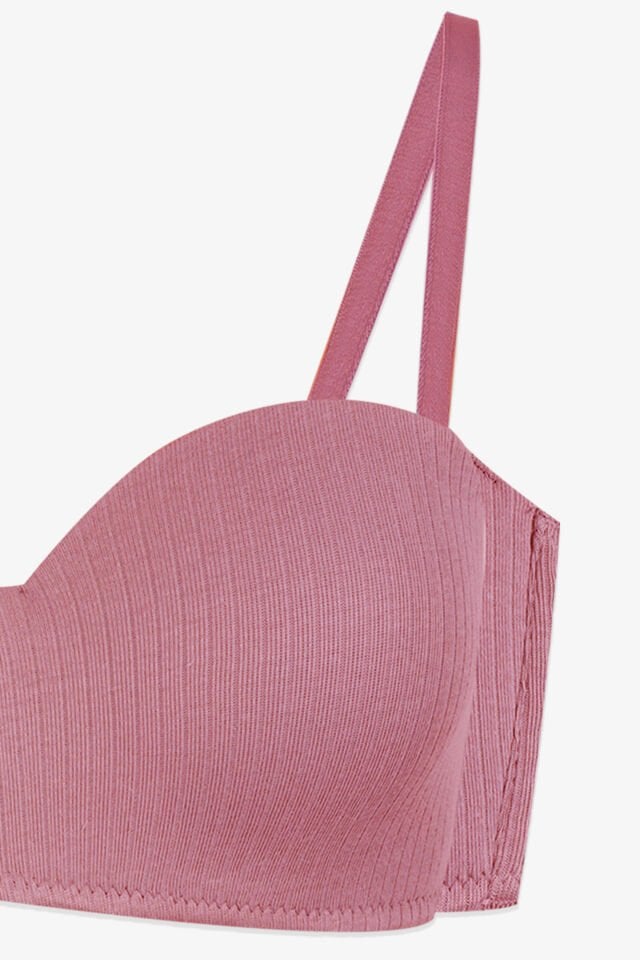 Kadın Dolgusuz Pamuklu Fitilli Straplez Sütyen 80574 Yavruağzı - 95B - 80574 Yavruağzı - 95B