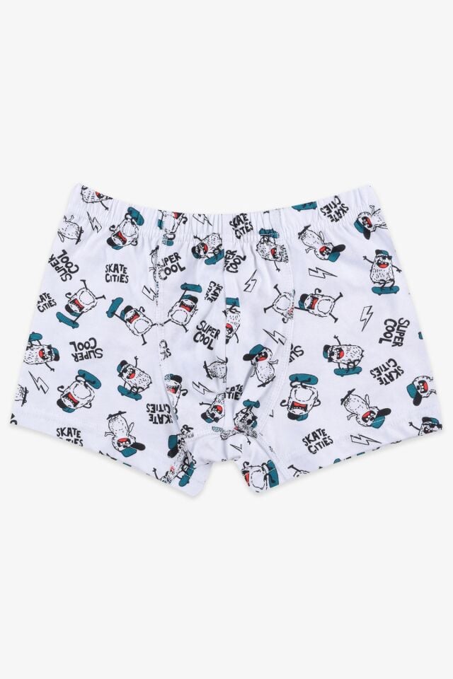 Erkek Çocuk 5'li Pamuklu Sevimli Canavar Desenli Boxer KO3021-2 - 3-5 Yaş