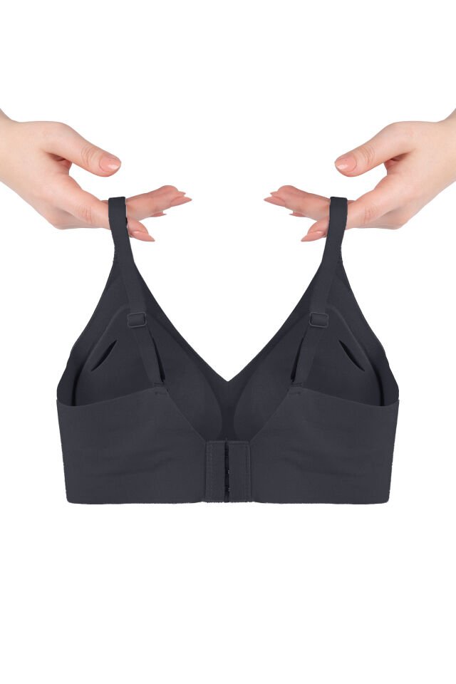 Balensiz Lazer Dikişsiz Görünmez Çıkarılabilir Pedli Sütyen 80B - Siyah