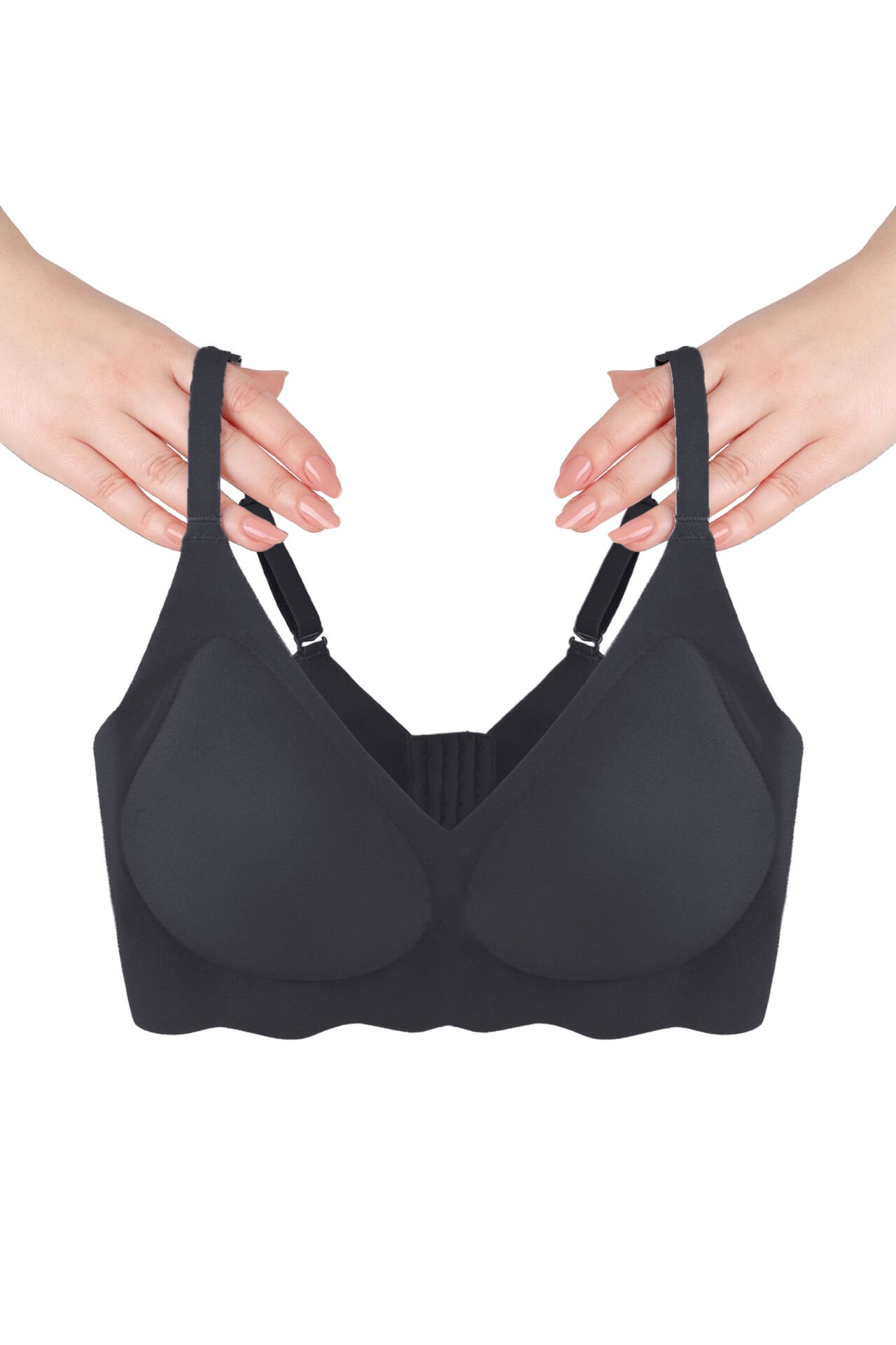 Balensiz Lazer Dikişsiz Görünmez Çıkarılabilir Pedli Sütyen 90B - Siyah