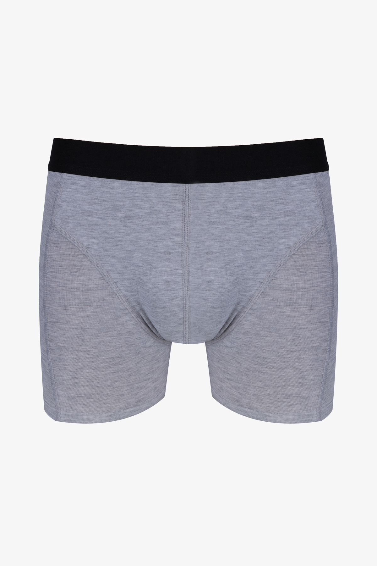 Erkek Tekli Desenli Pamuklu Boxer KO9003-40 Gri Melanj - M