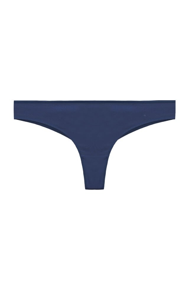 Kadın Pamuklu 3'lü Brazilian Külot Lacivert - Beyaz - L - XL