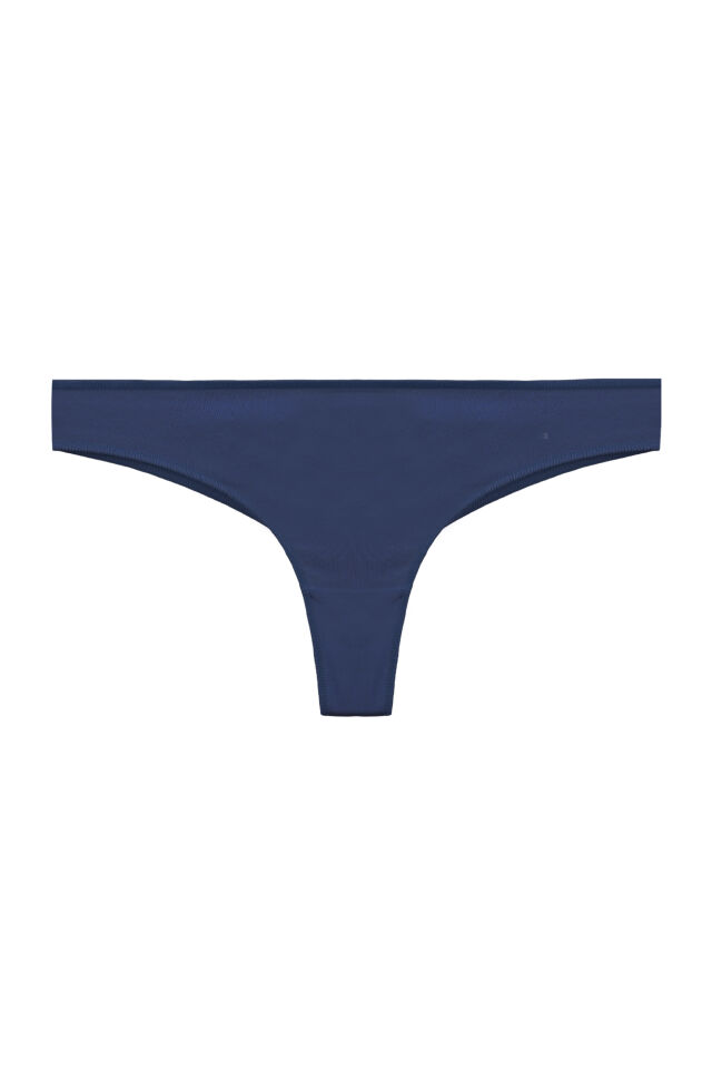 Kadın Pamuklu 3'lü Brazilian Külot Lacivert - Beyaz - L - XL
