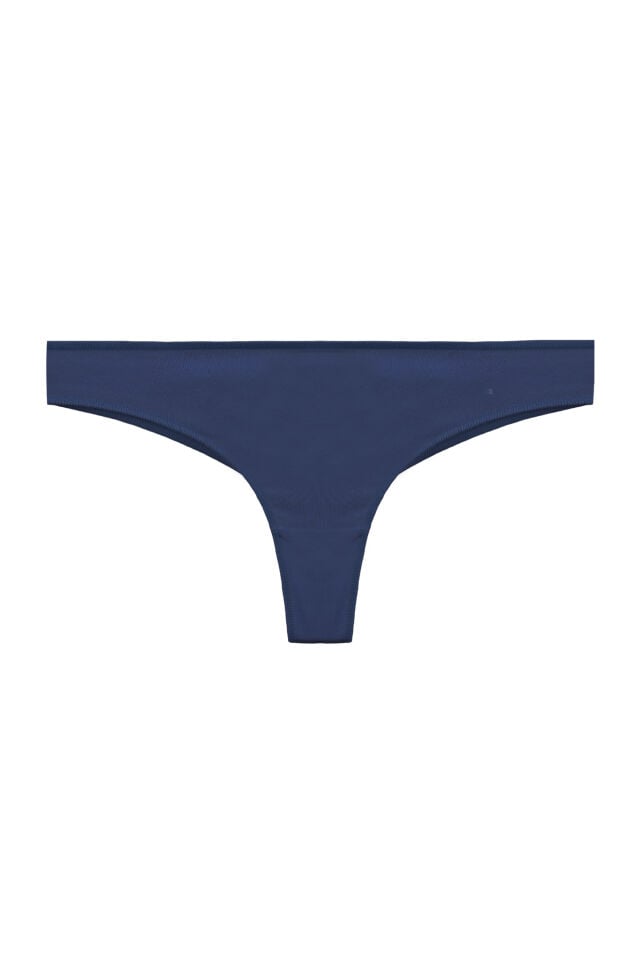 Kadın Pamuklu 3'lü Brazilian Külot Lacivert - Beyaz - L - XL