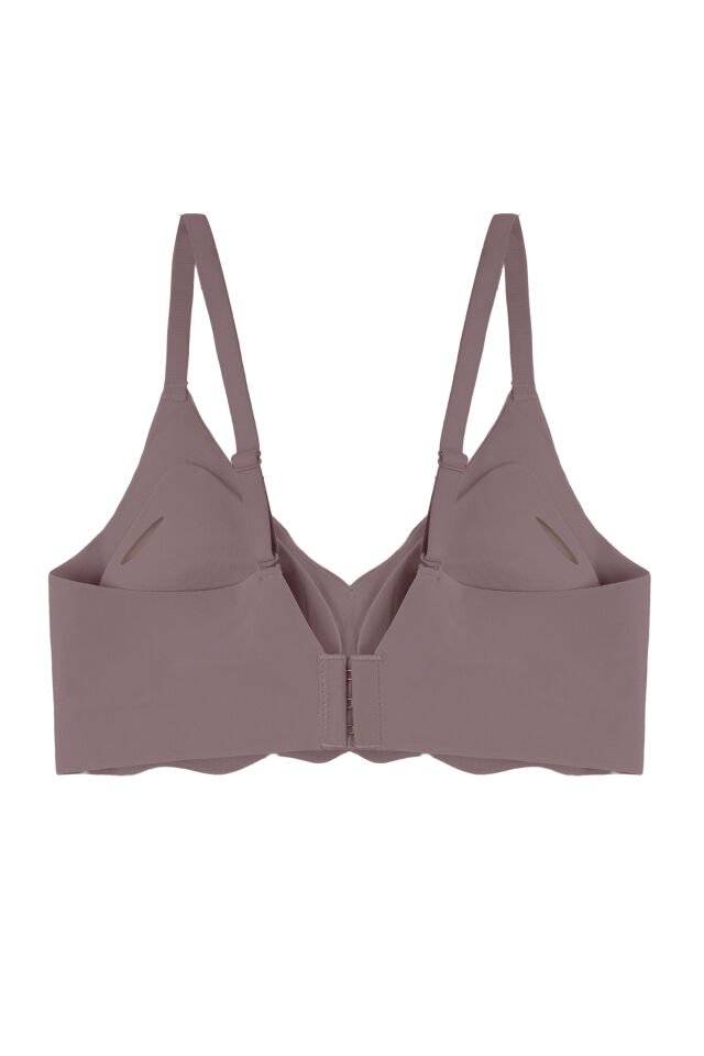 Balensiz Lazer Dikişsiz Görünmez Çıkarılabilir Pedli Sütyen 85B - Toprak