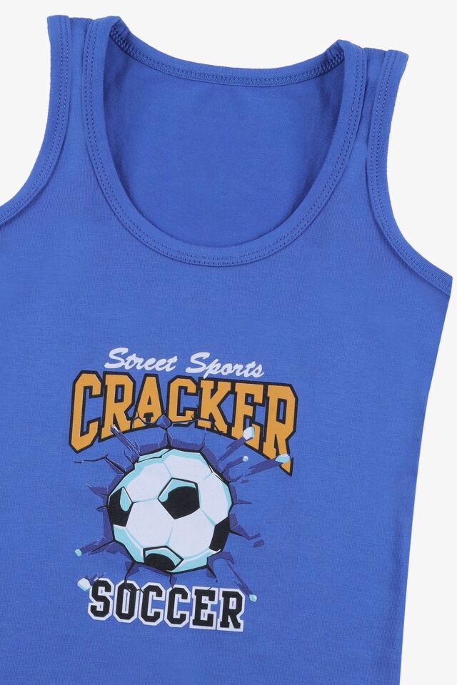 Erkek Çocuk Pamuklu Uzay Baskılı Atlet Boxer Takım 3400-27 - 3-5 Yaş
