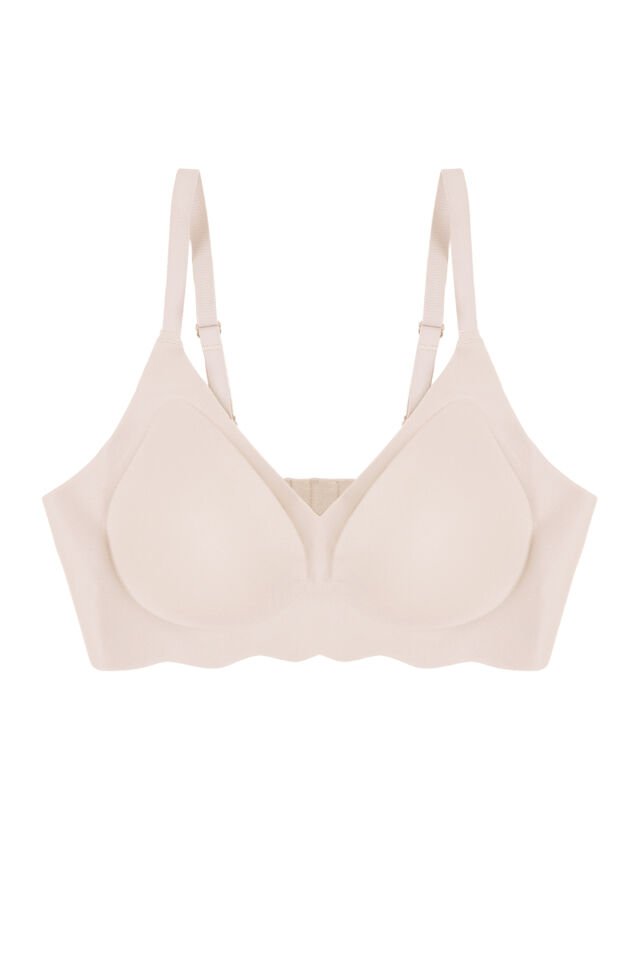 Balensiz Lazer Dikişsiz Görünmez Çıkarılabilir Pedli Sütyen 85B - Ekru