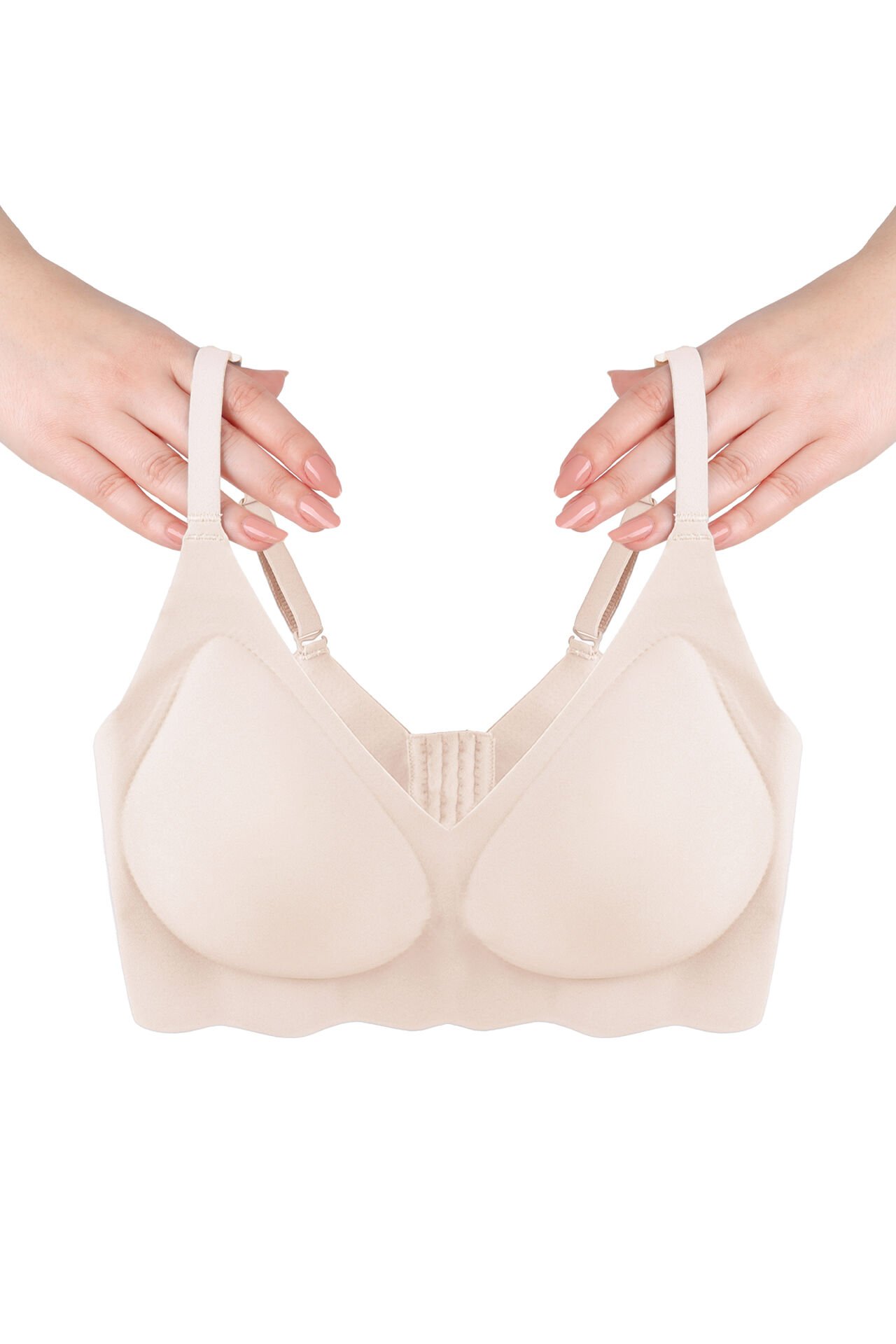 Balensiz Lazer Dikişsiz Görünmez Çıkarılabilir Pedli Sütyen 95B - Ekru