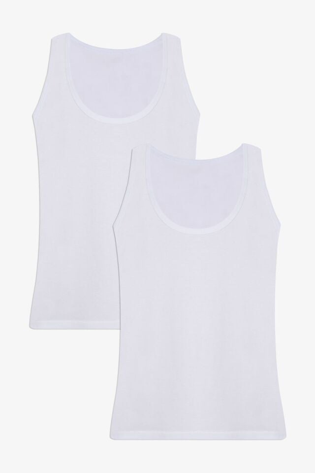 Erkek 2'li Basic Modal Atlet KO9070AT-1 2 Beyaz - L - KO9070AT-1 2 Beyaz - L