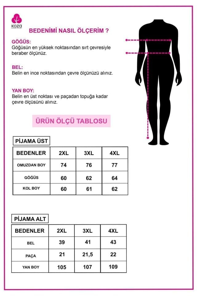 Kadın Minik Leopar Desenli Curve Büyük Beden Battal Pamuklu Pijama Takımı Çok Renkli - 4XL - Çok Renkli - 4XL