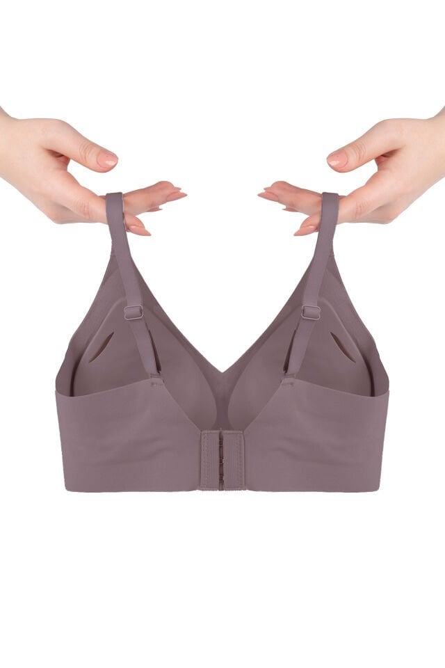 Balensiz Lazer Dikişsiz Görünmez Çıkarılabilir Pedli Sütyen 75B - Toprak