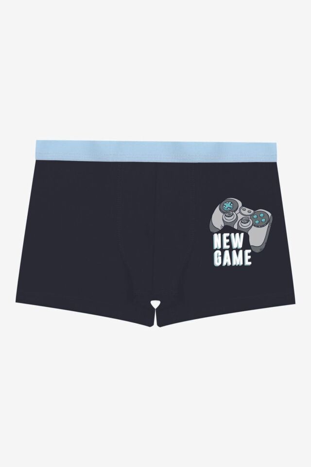 Erkek Çocuk Pamuklu Uzay Baskılı Atlet Boxer Takım 3400-22 - 5-7 Yaş