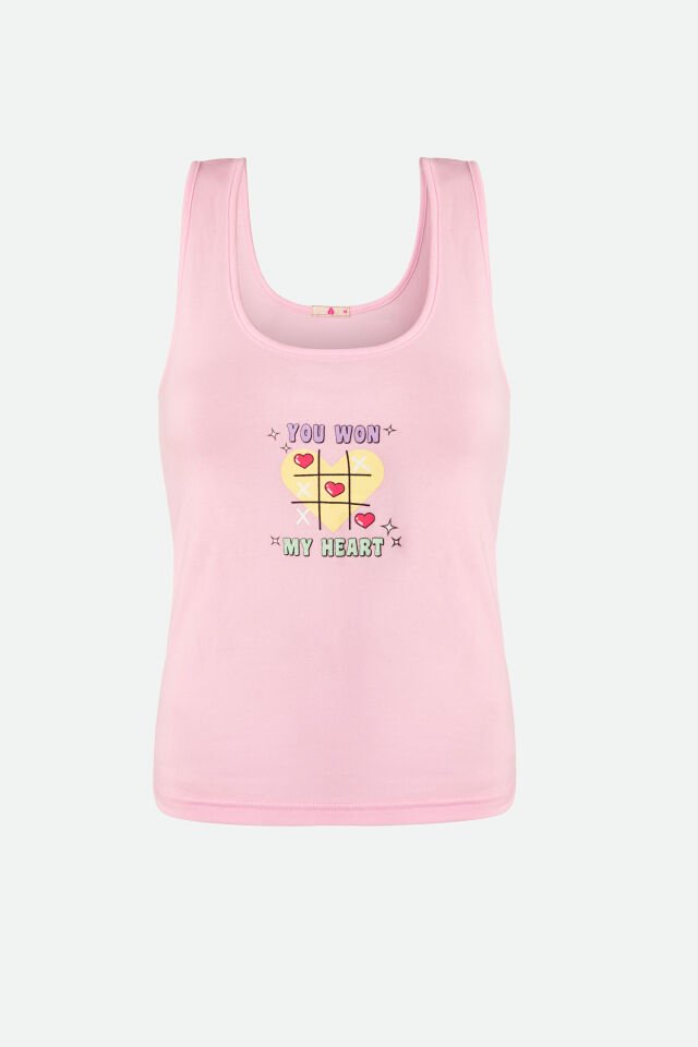 Kadın Pamuklu Kalın Askılı Şortlu Pijama Takımı S - Pembe - Ekru