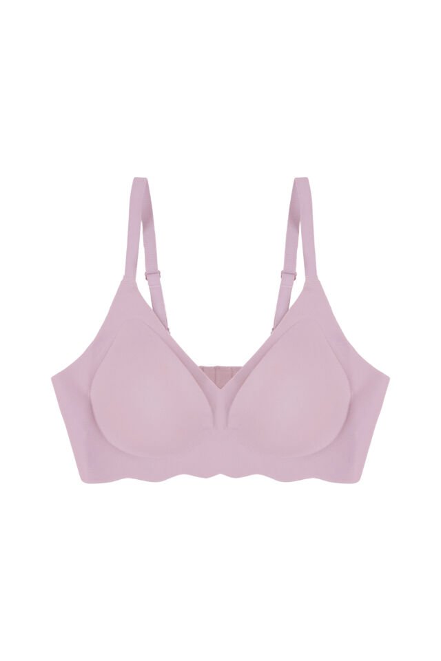 Balensiz Lazer Dikişsiz Görünmez Çıkarılabilir Pedli Sütyen 90B - Gül Kurusu